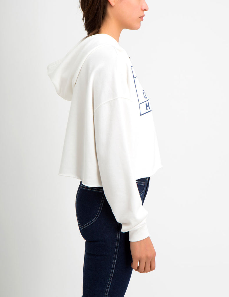 White crop top online hoodie